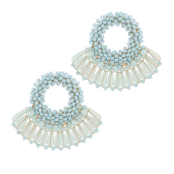 Seedbead Glass Tassel Earrings - Picture 4 of 4